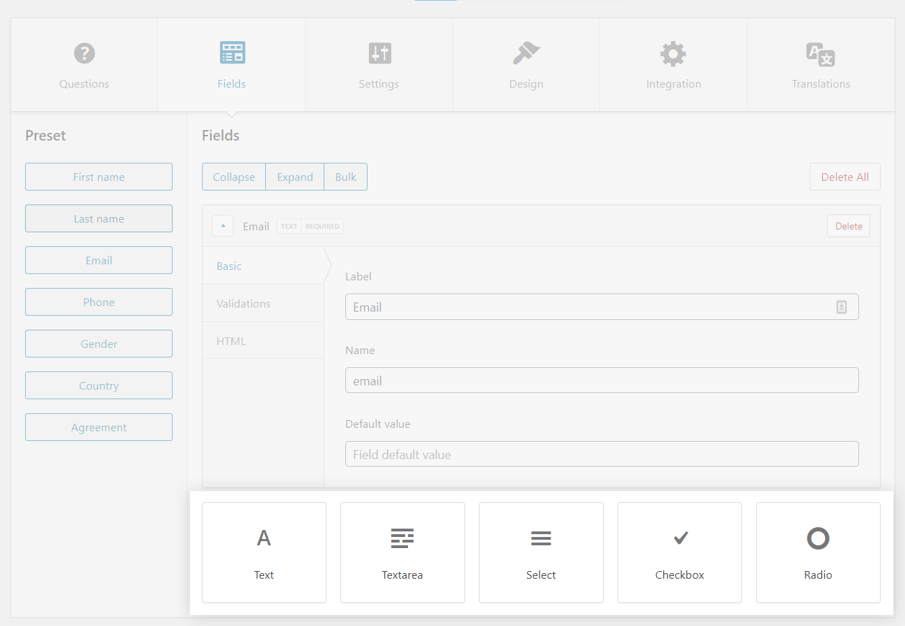 Custom field types