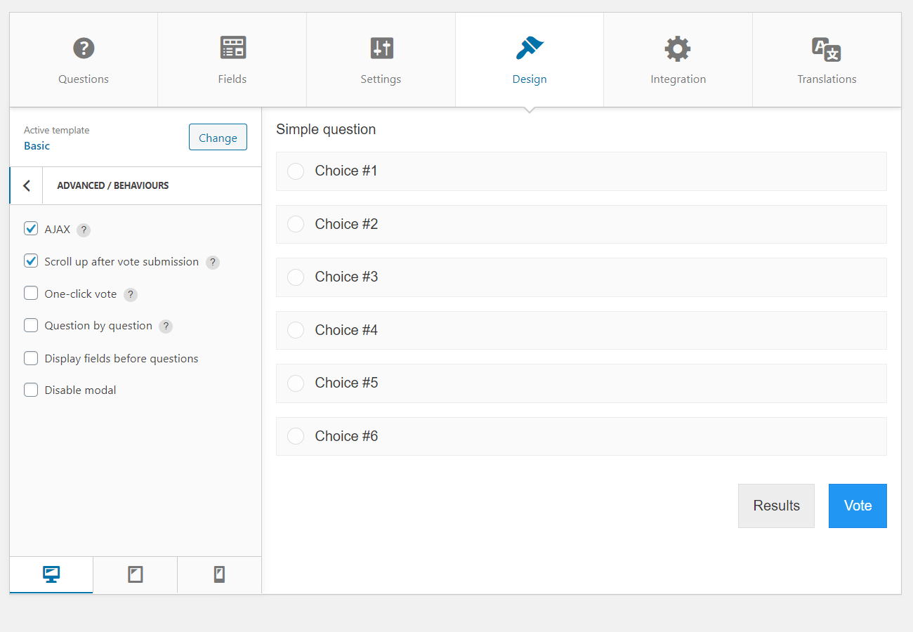 Design behaviors